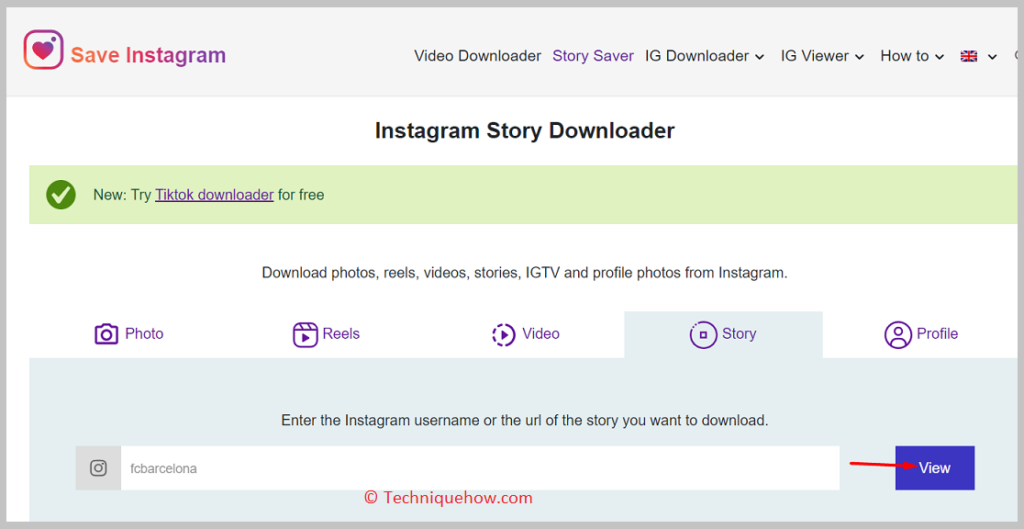 click on View