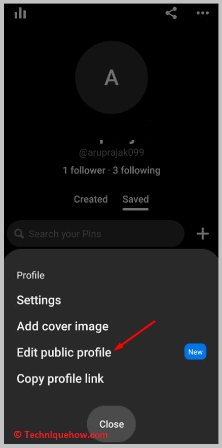 click on the Edit Public Profile option