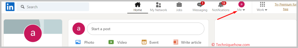 click on the Me icon