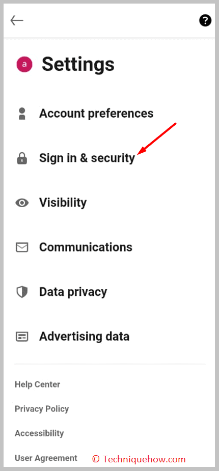 click on the Sign in & security option