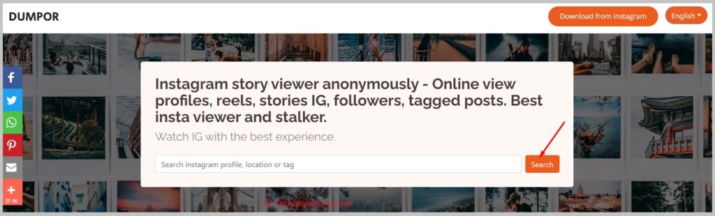 click on the orange Search button