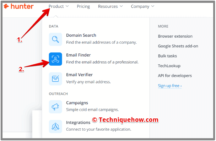 click-product-and-select-email-finder-option