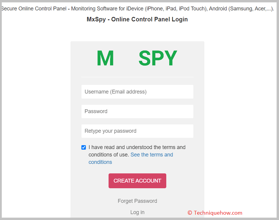 create your account