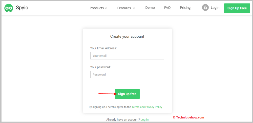 create your account web