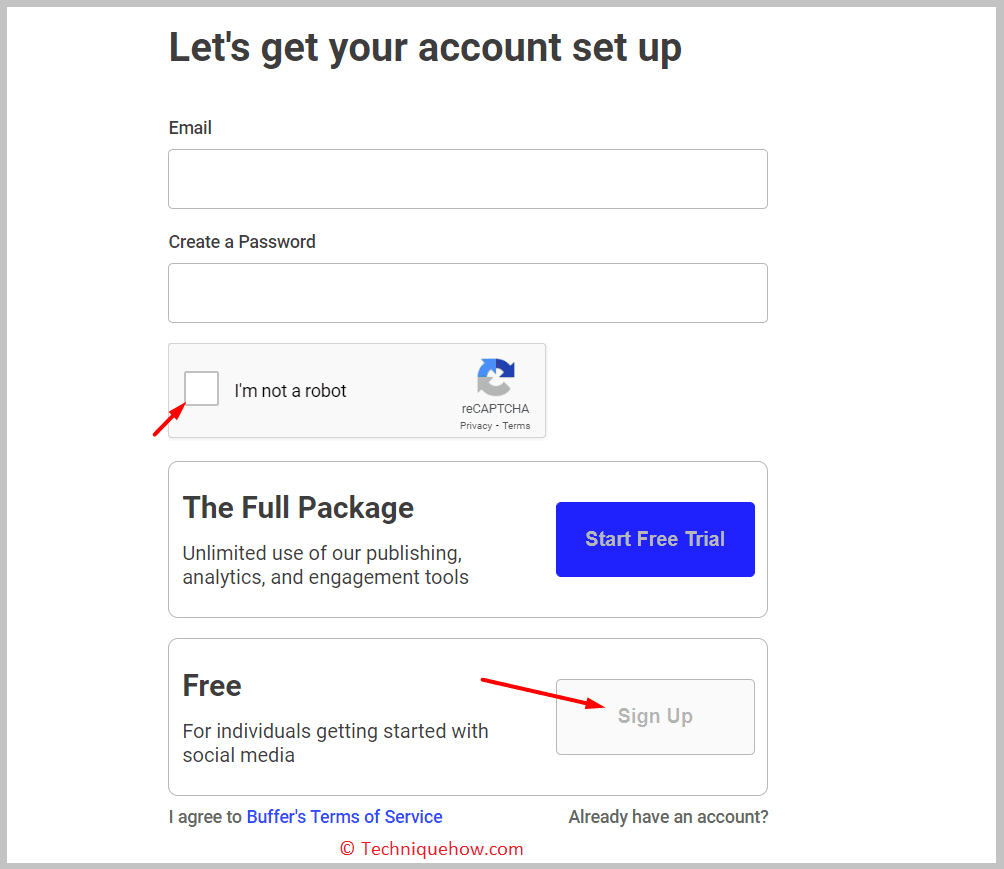 email and create a new password