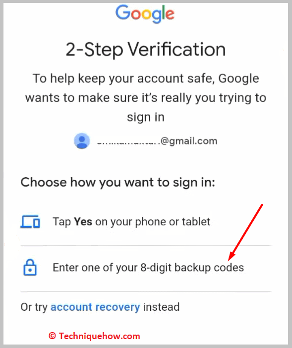 verification code at