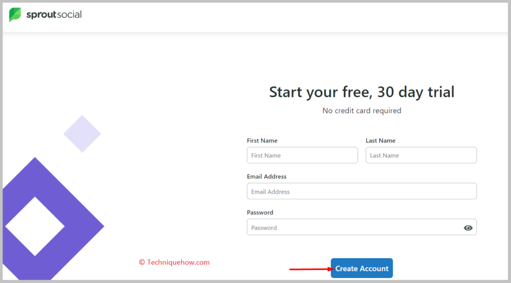 After creating your account