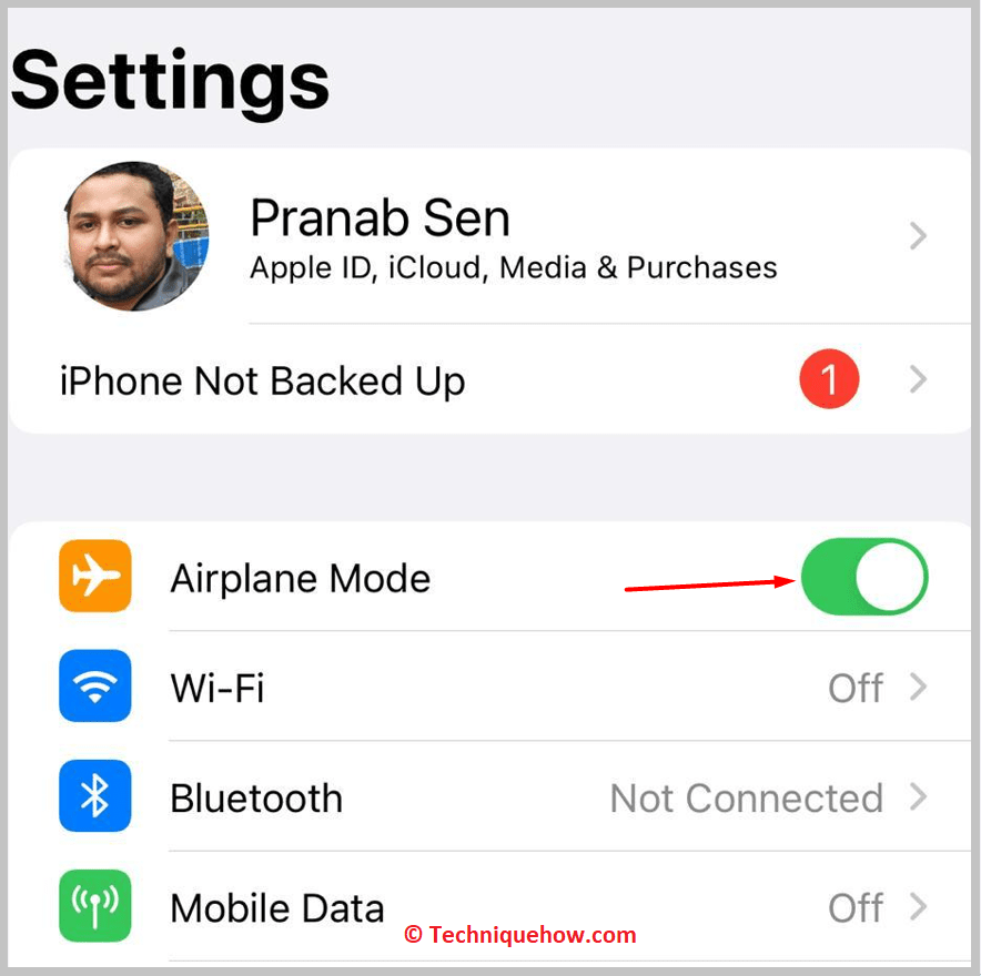 Airplane mode to enable it.