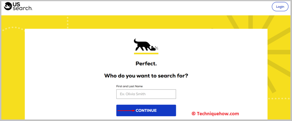 Click on CONTINUE us search