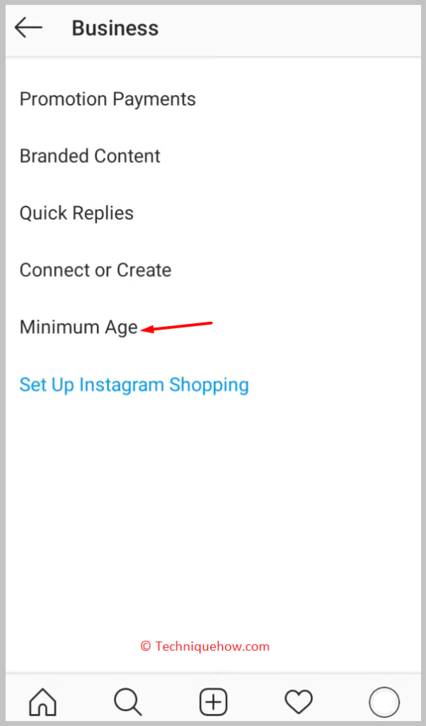 Click on Minimum Age