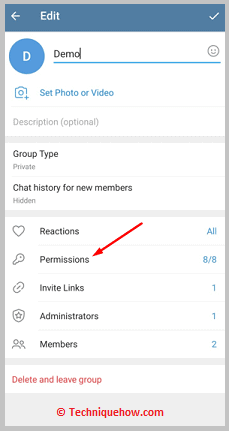 Click on Permissions