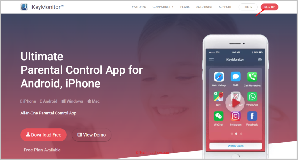 Click on SIGN UP