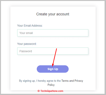 Click on Sign Up