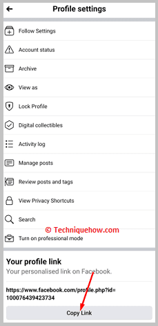 Click on copy url