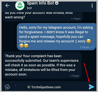 Click on send button