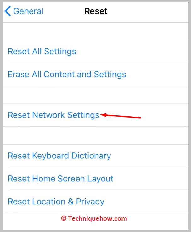Click on the Reset Network Settings