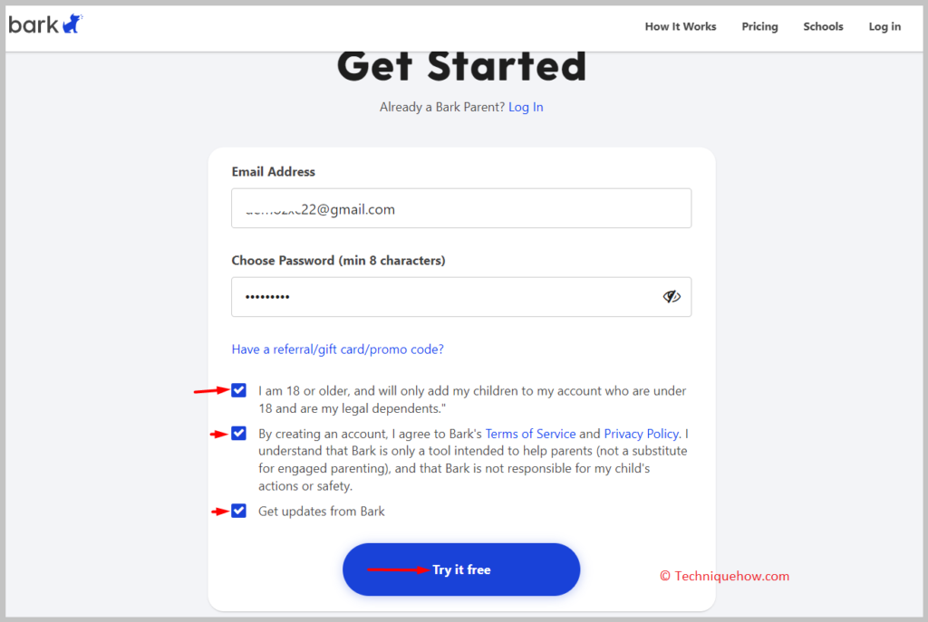 Click on the Try it free button