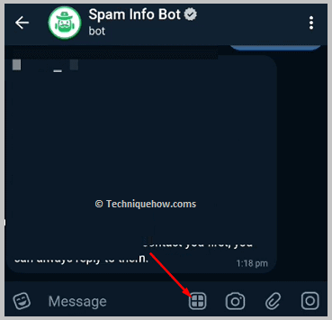 Click on the icon next to the message box