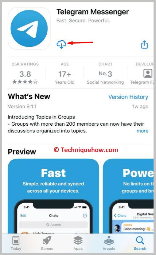 Click on the install icon next to Telegram