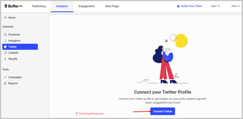 Connect to a Twitter Account button