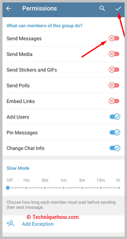 Disable send messege option