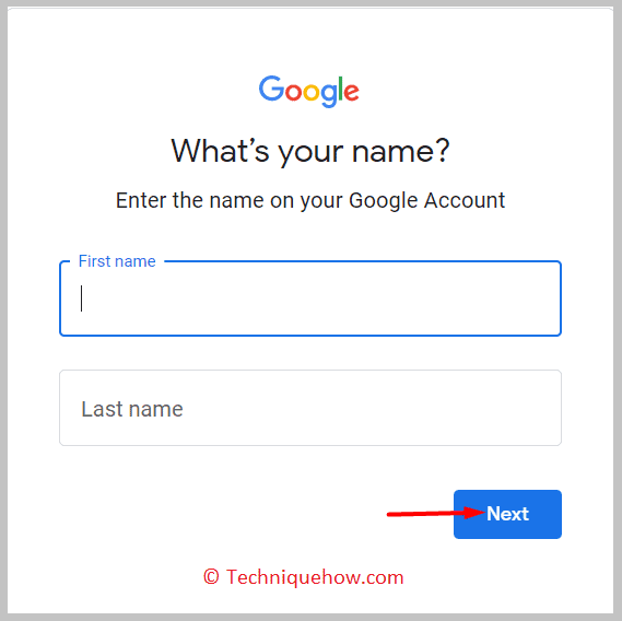 Enter first and last name