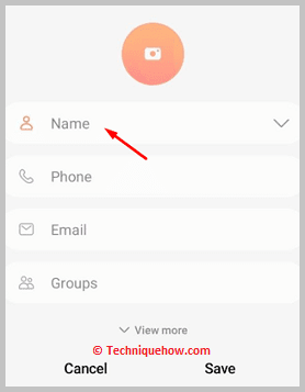 Enter person's name