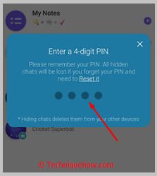 Enter the unique pin code