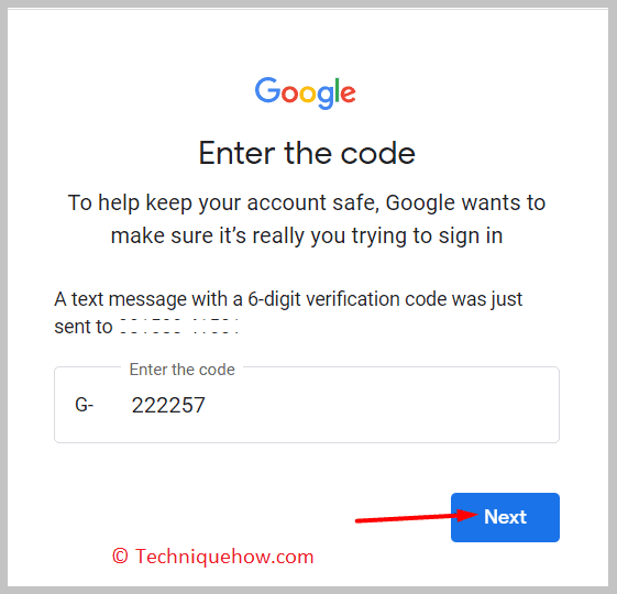 Enter the verification code