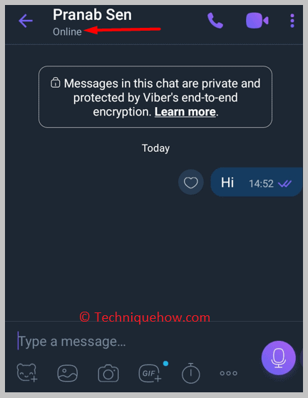 Find if it shows 'Online' on phone