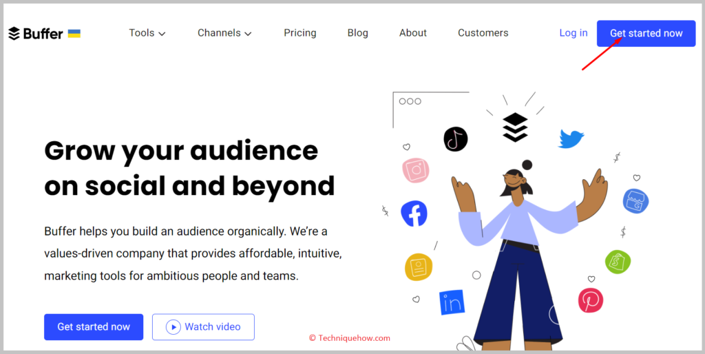 Go to the Buffer website,