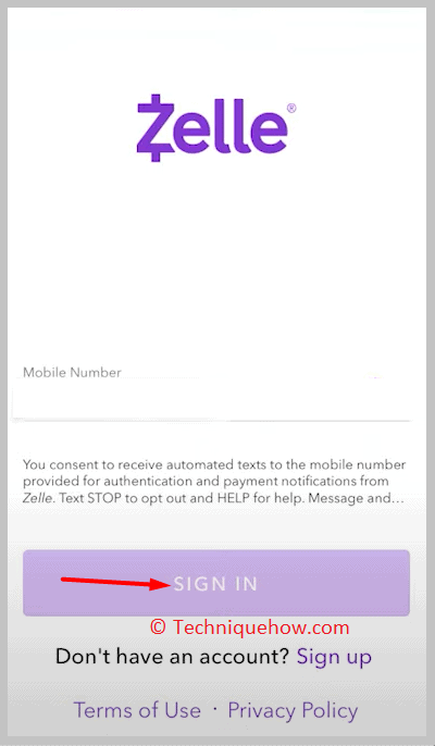 Login to Zelle App