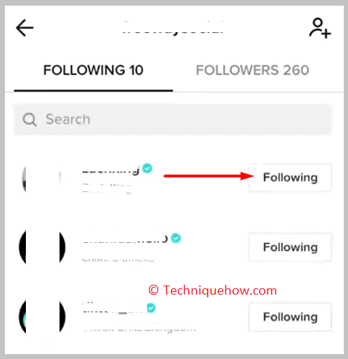 See your Following section