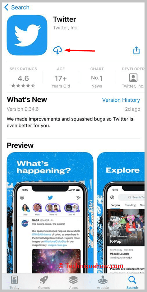 Twitter and install it