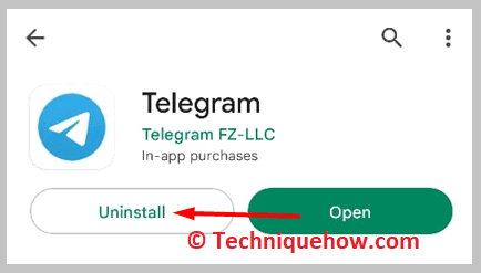Uninstall the Telegram app