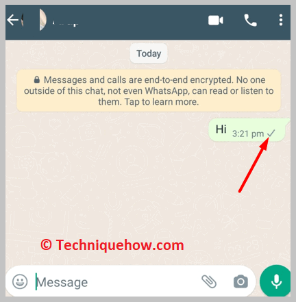 Your Sent messages show one tick
