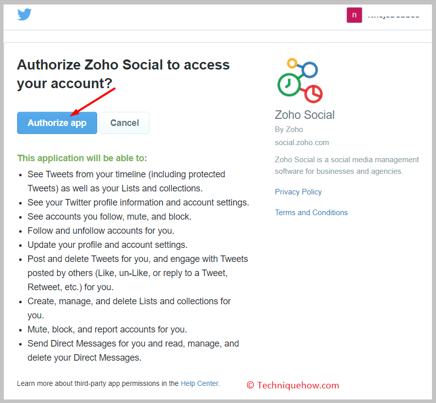 click on Authorize App button
