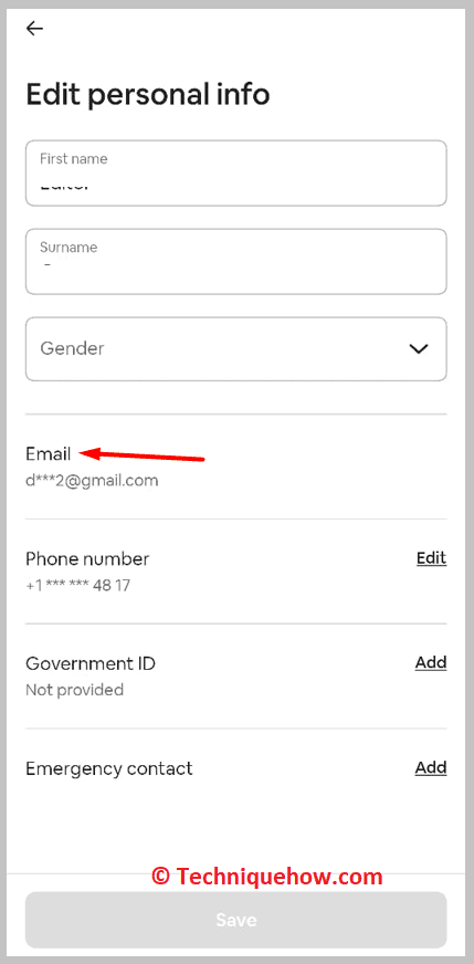 click on Edit next to the Email address