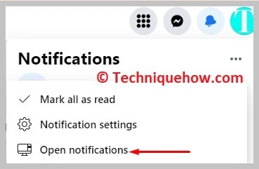 click on Open Notifications.