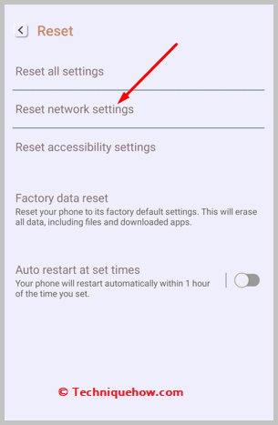 click on Reset Network Settings