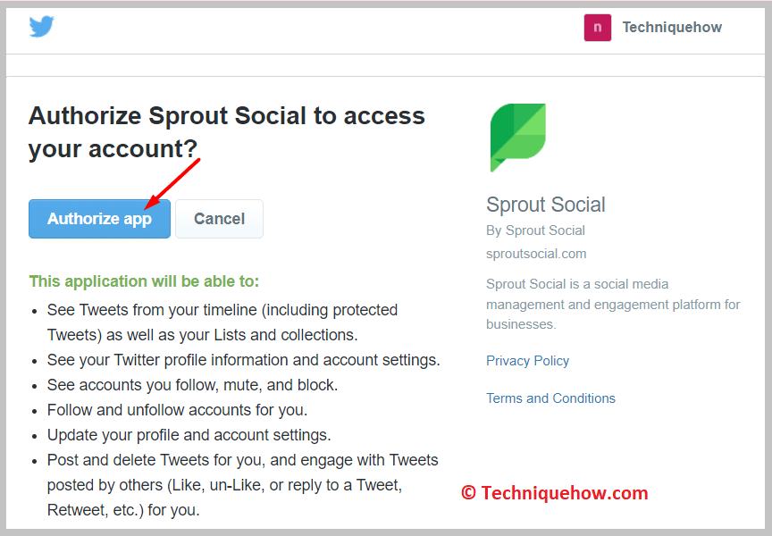 click on the Authorise app button