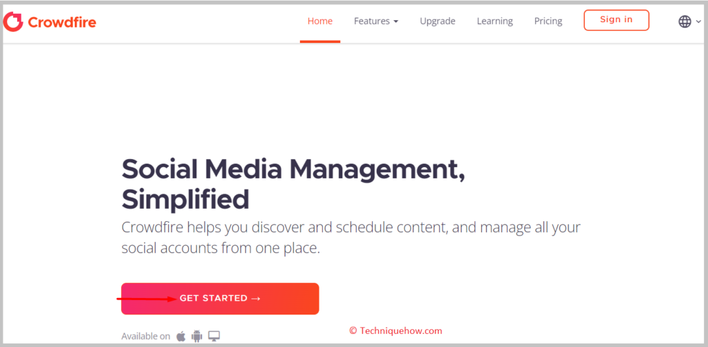click on the Get Started button