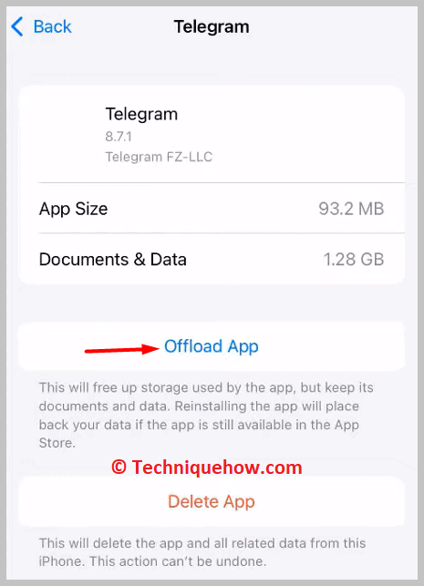 click on the Offload App