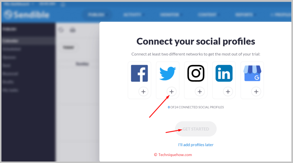 click on the Profile header