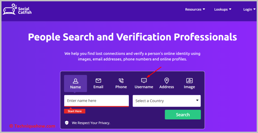 click on the Username option