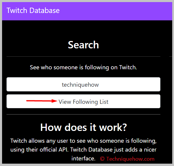 click on the View Following list