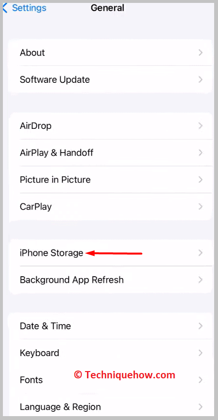  click on the iPhone Storage