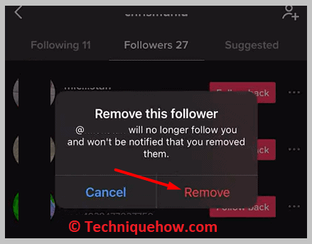 click on the red Remove button