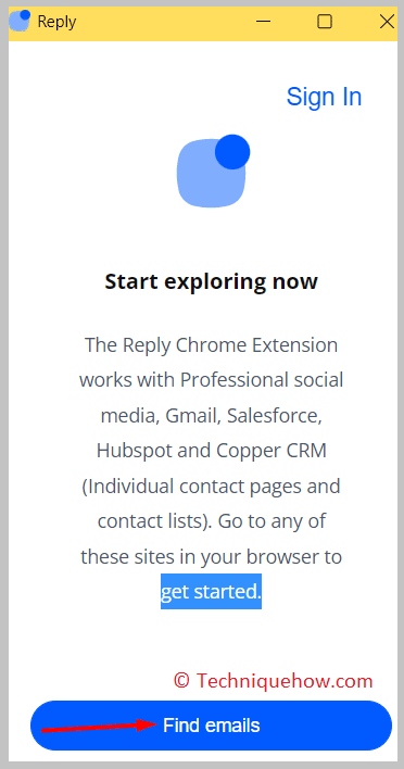 click the Find emails button