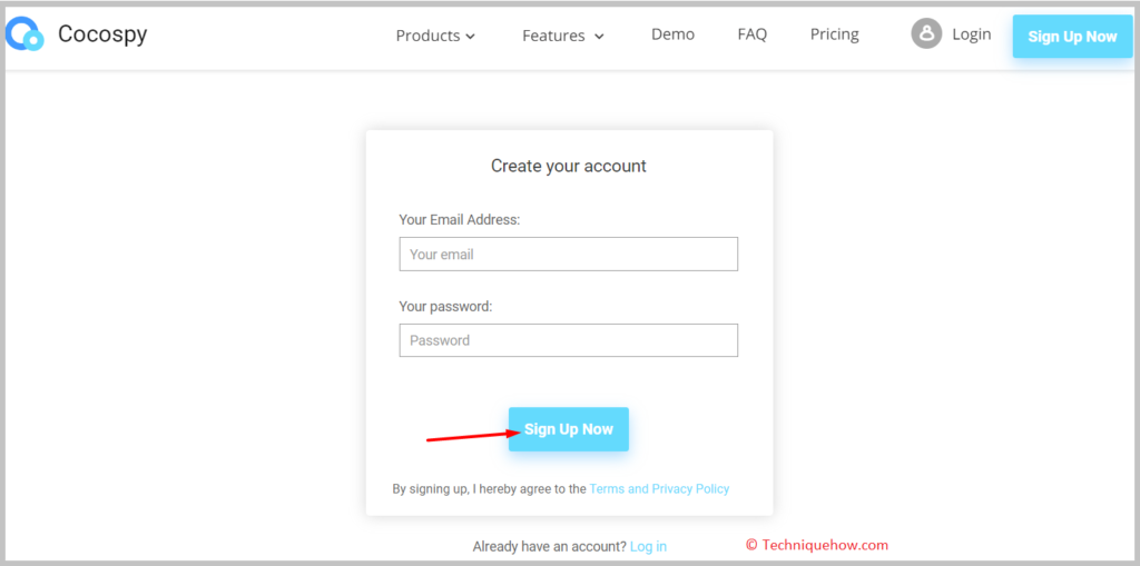 create your account